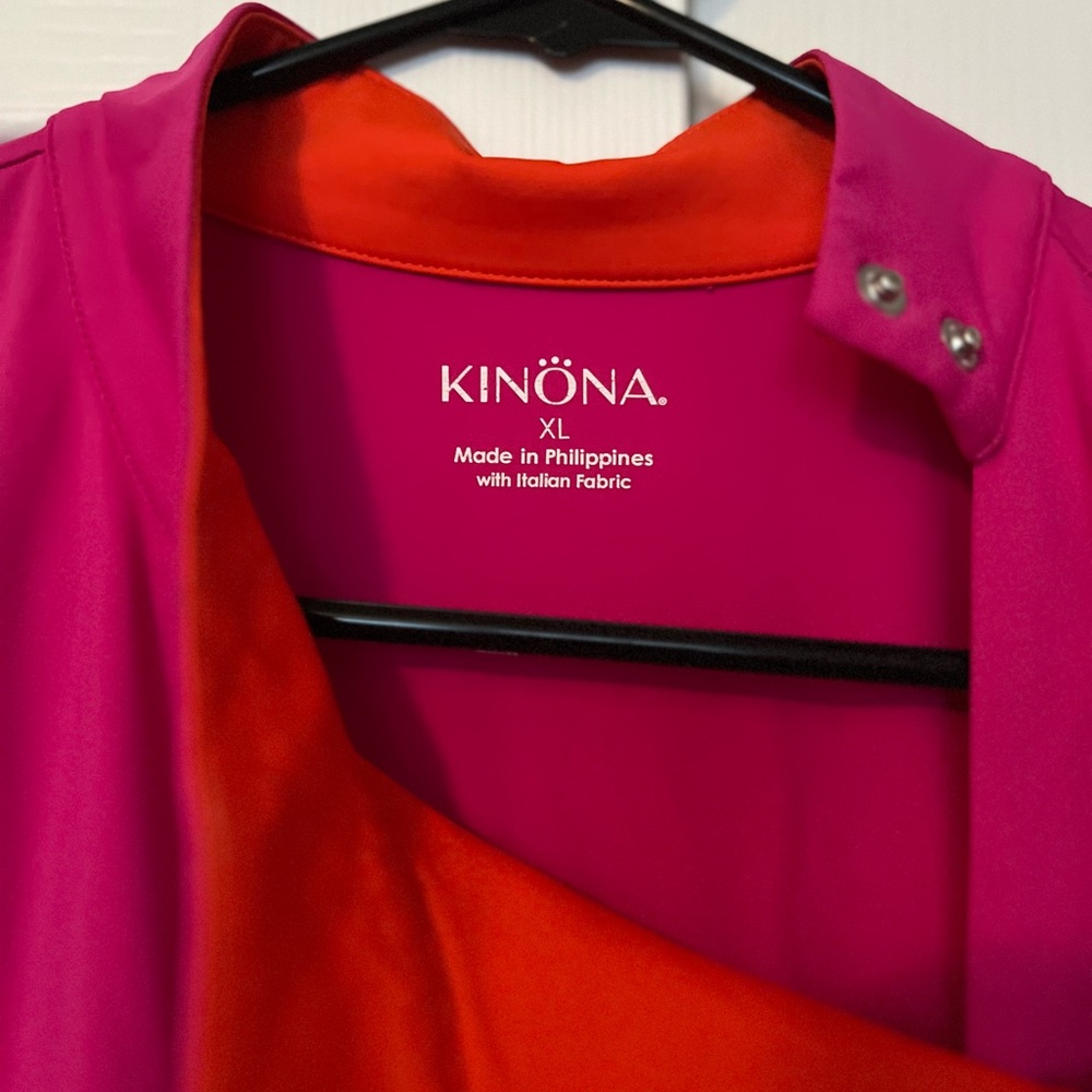 Kinona Pink and Orange Sleeveless Summer  stretchy Dress NWT